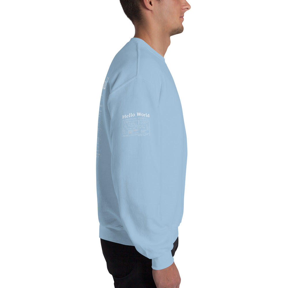 Hello world - Unisex Sweatshirt (back print) by DarkByteGear