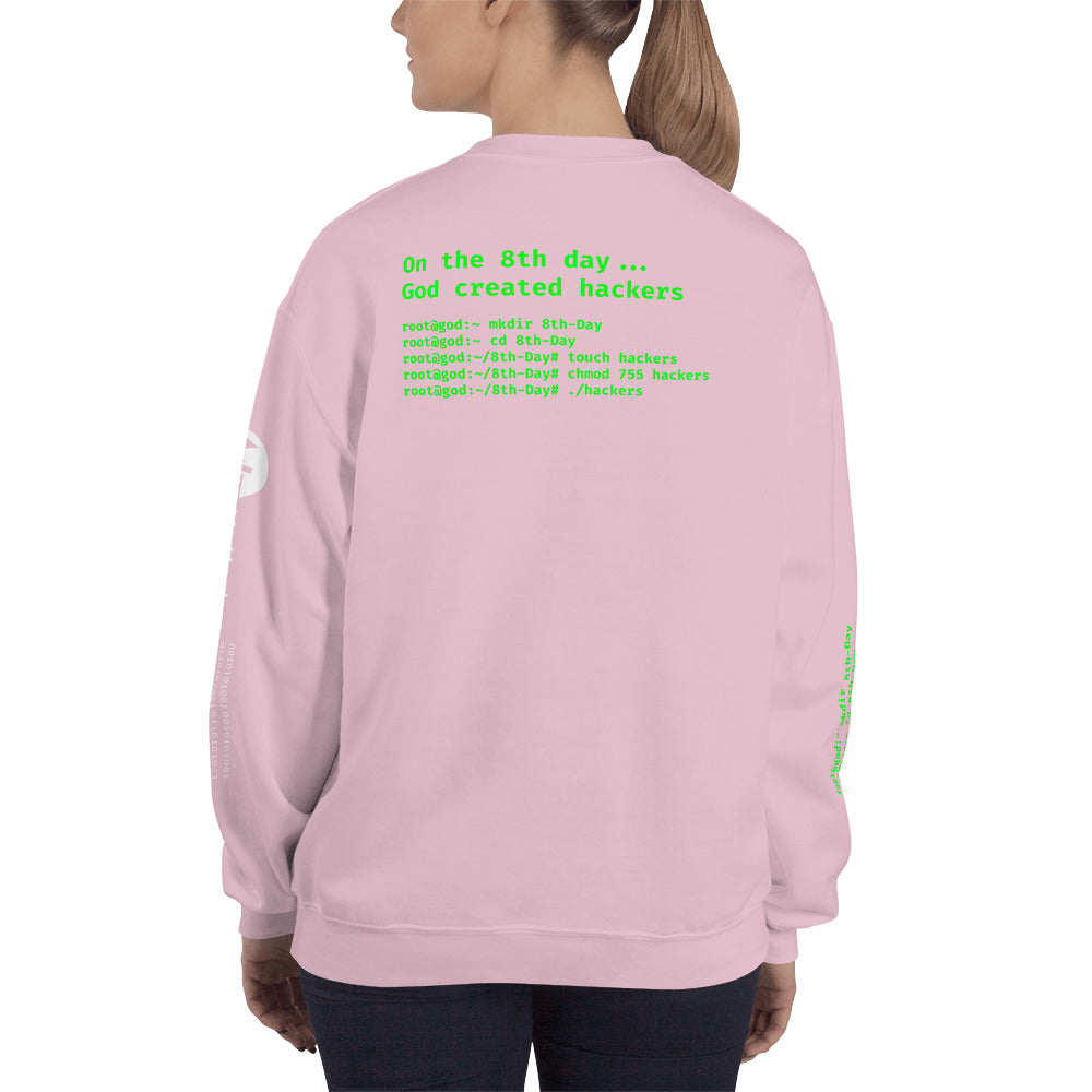 On the 8th day God created hackers - Unisex Sweatshirt (all side print) by DarkByteGear