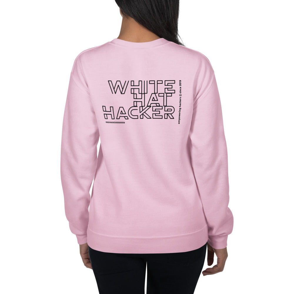 White Hat Hacker - Unisex Sweatshirt (back print) by DarkByteGear