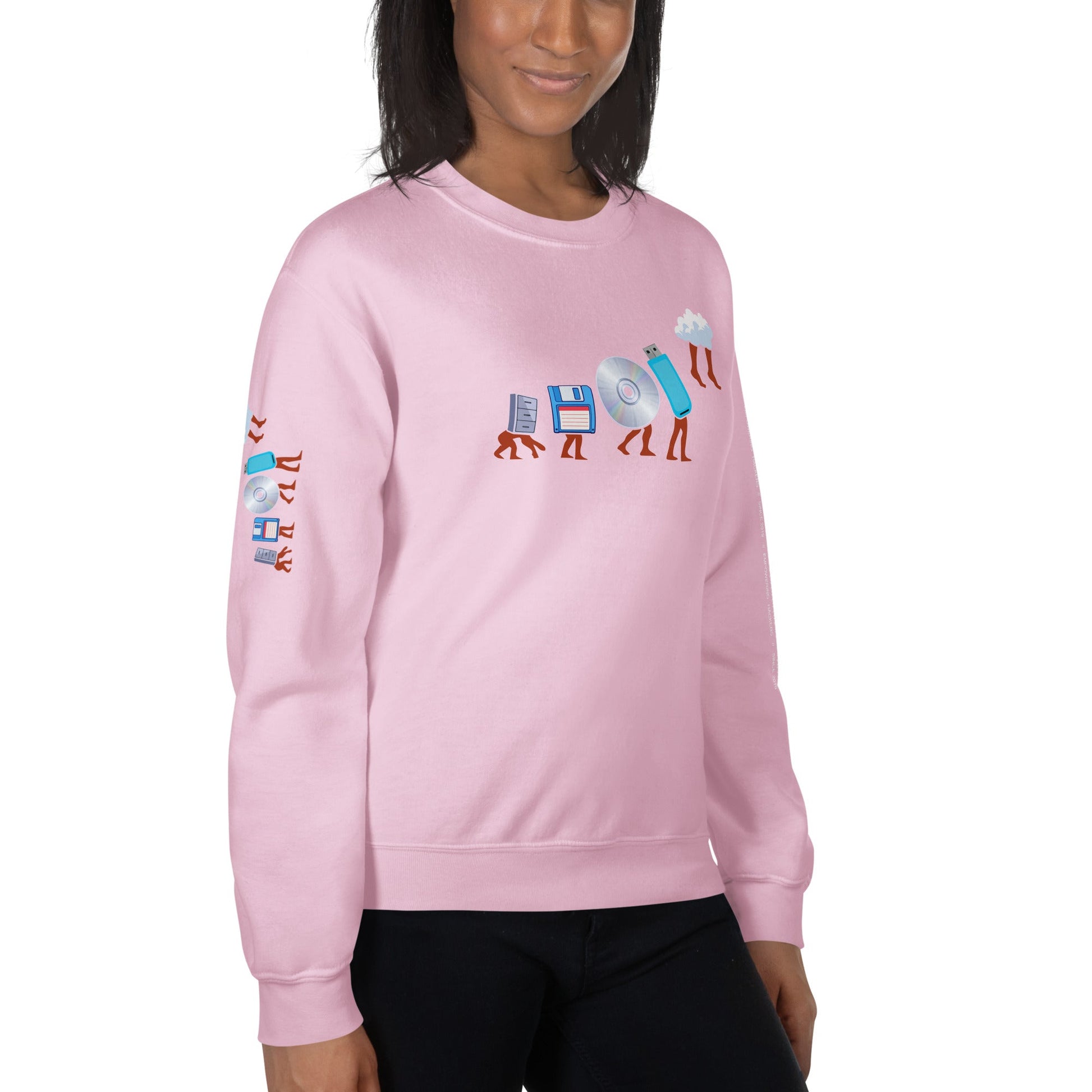 Evolution of data storage - Unisex Sweatshirt by DarkByteGear