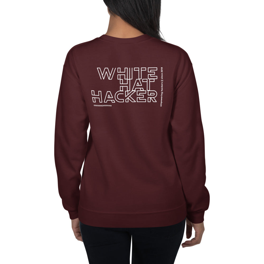 White Hat Hacker - Unisex Sweatshirt (back print) by DarkByteGear