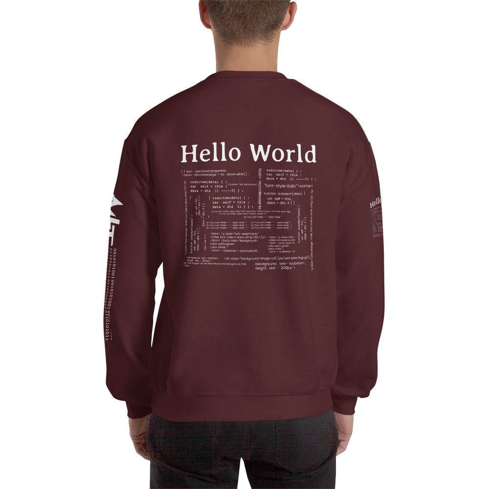 Hello world - Unisex Sweatshirt (back print) by DarkByteGear