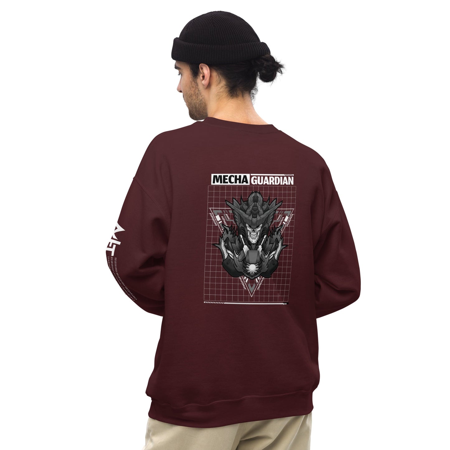Mecha Guardian - Unisex Sweatshirt ( Back Print ) by DarkByteGear