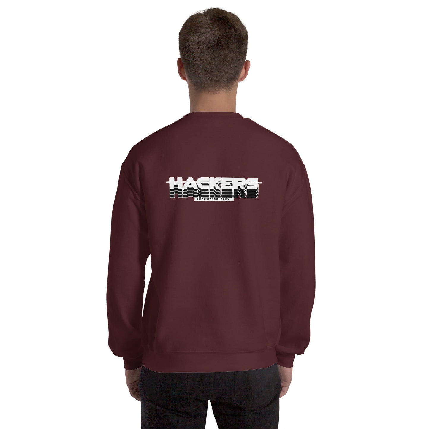 Hackers Empower Hackers V3 - Unisex Sweatshirt ( Back Print ) by DarkByteGear