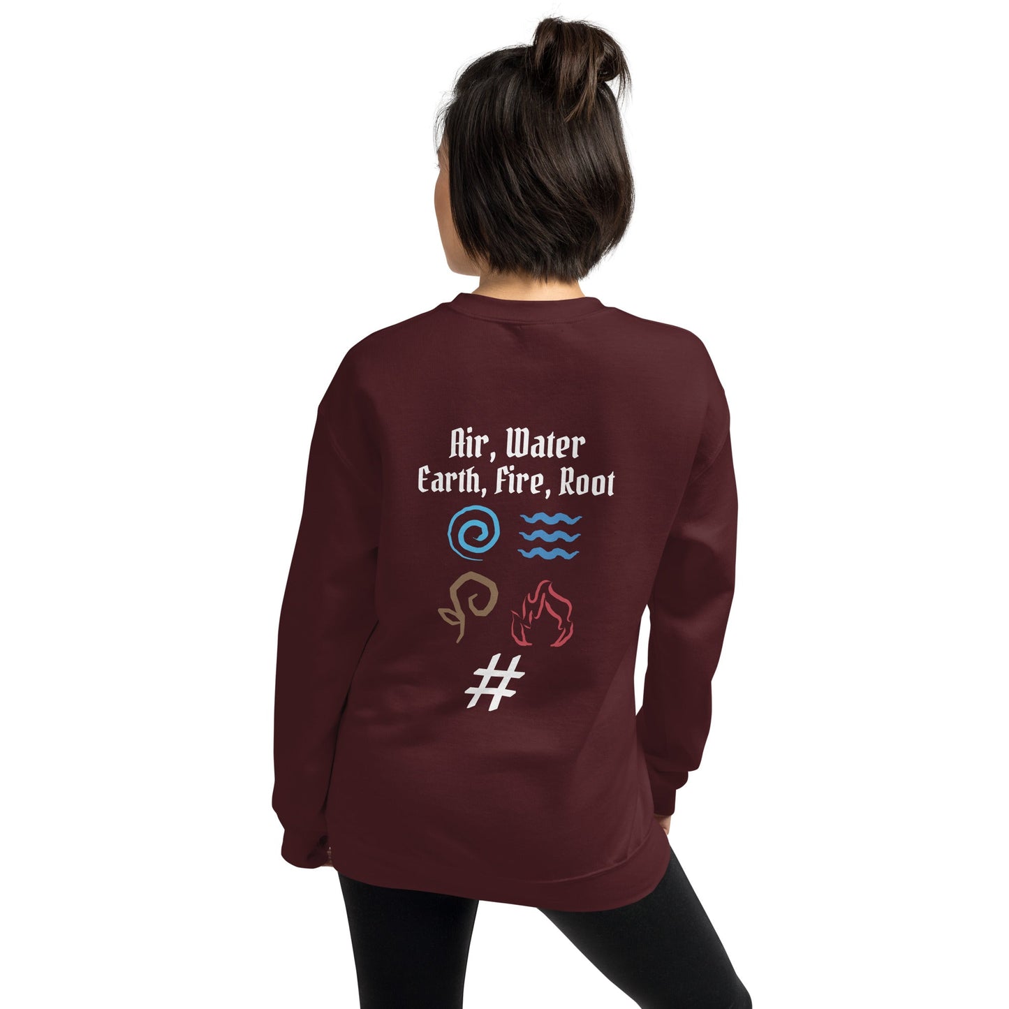 Air, Water, Earth, Fire, Root - Unisex Sweatshirt by DarkByteGear