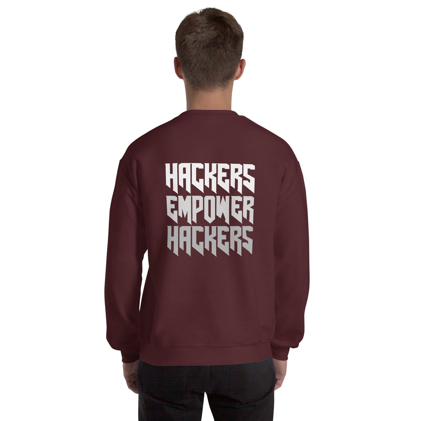 Hackers Empower Hackers V4 - Unisex Sweatshirt ( Back Print ) by DarkByteGear