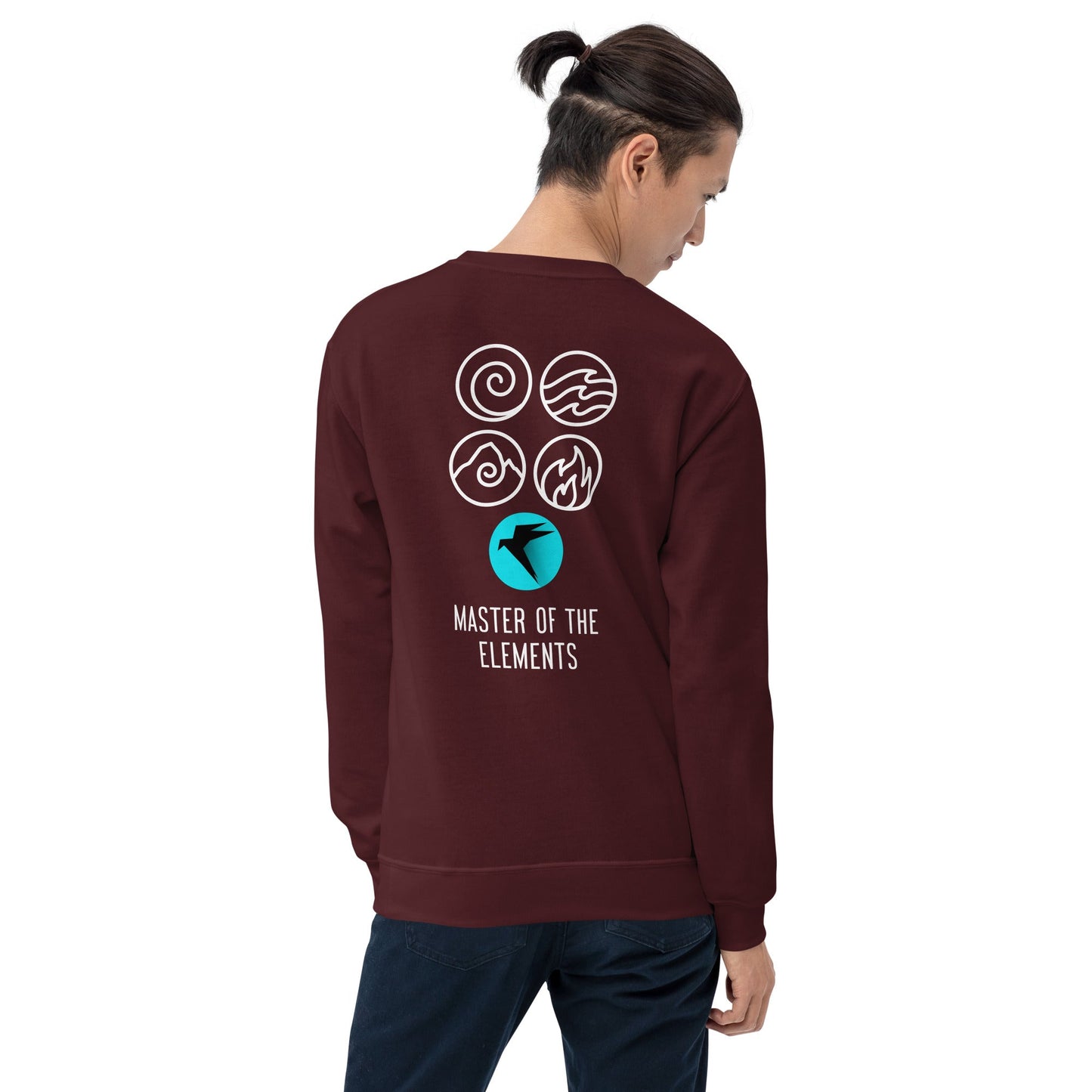 Master of Elements - Unisex Sweatshirt ( Back Print ) by DarkByteGear