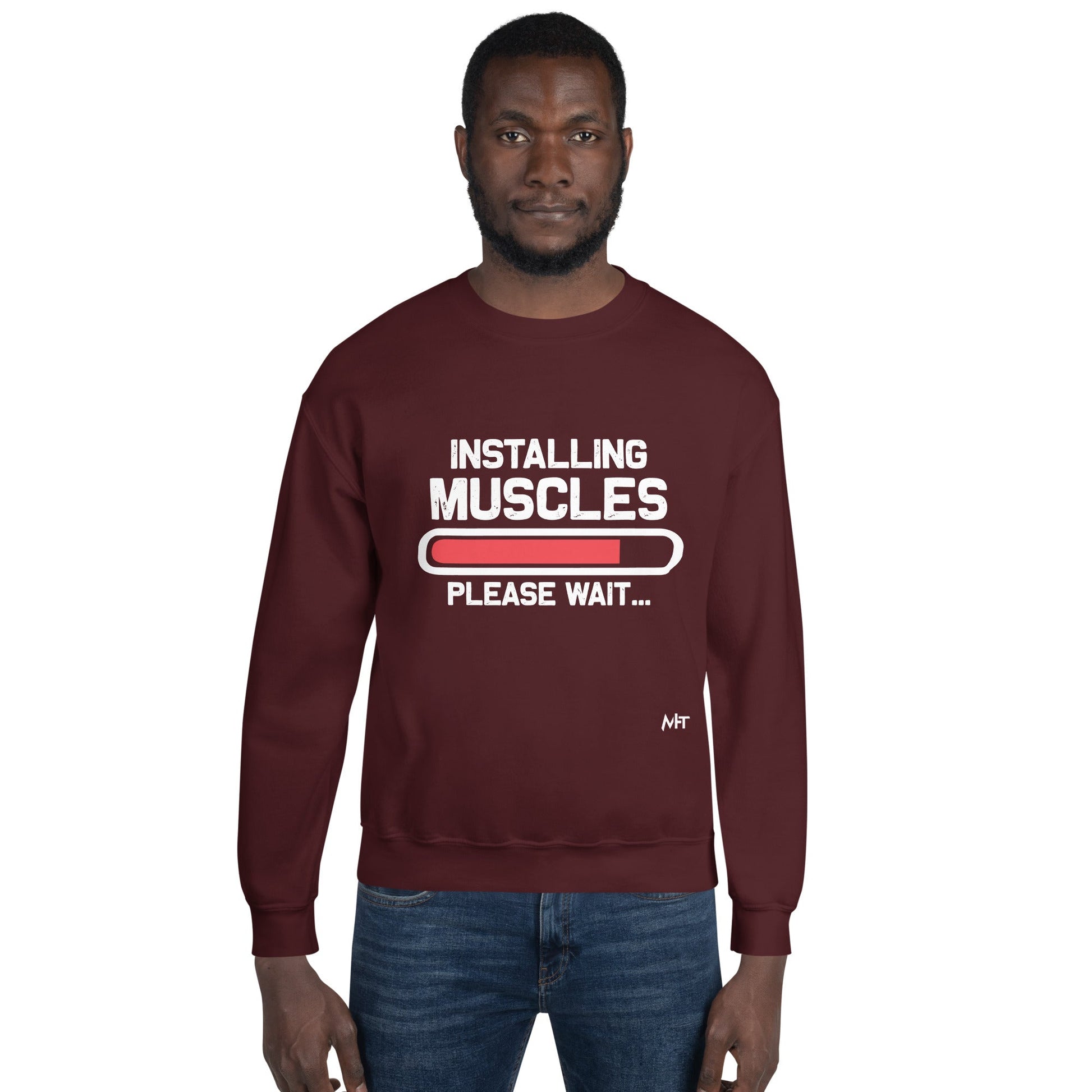 Installing Muscles Please Wait.... - Unisex Sweatshirt by DarkByteGear