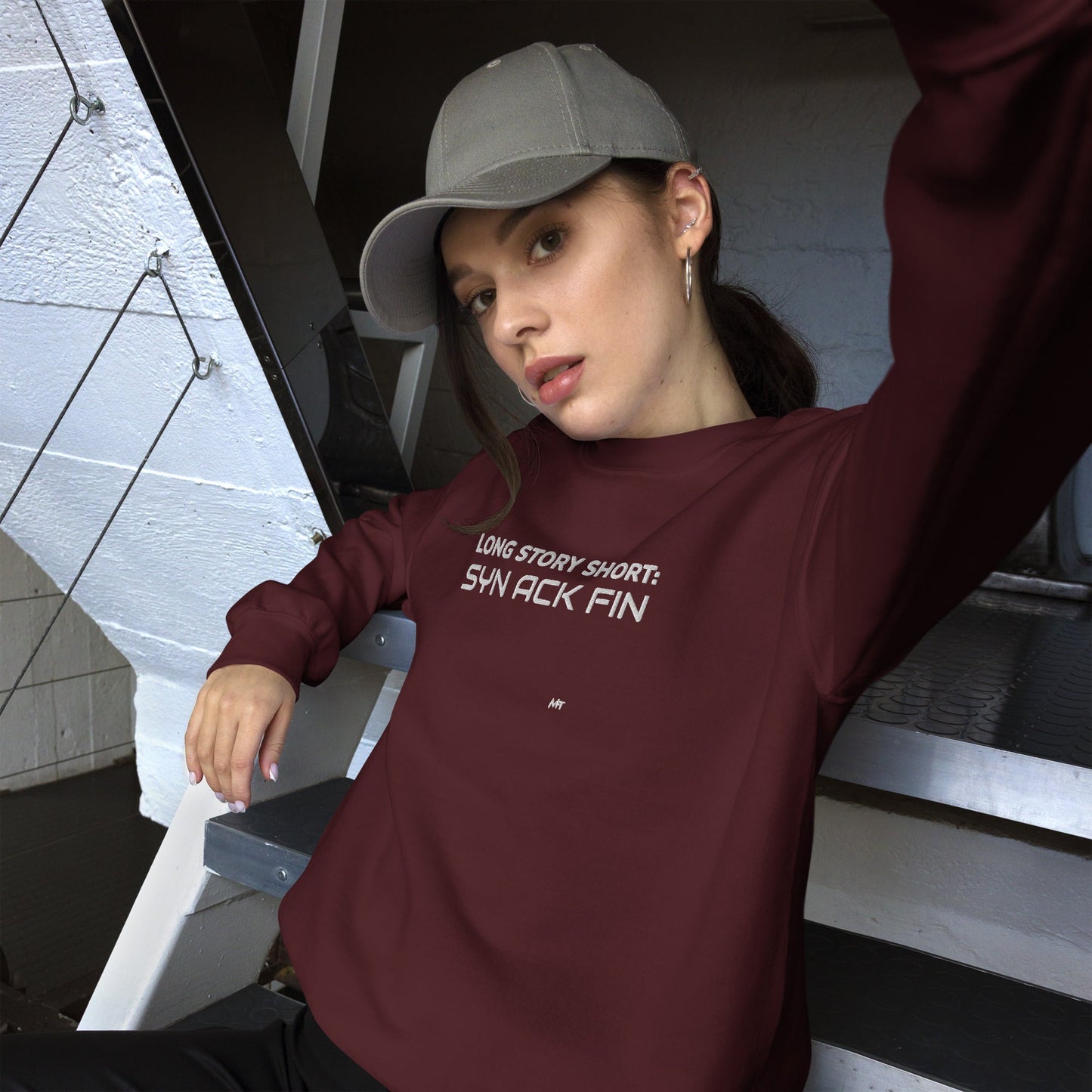 Long story short - Syn Ack Fin - Unisex Sweatshirt by DarkByteGear