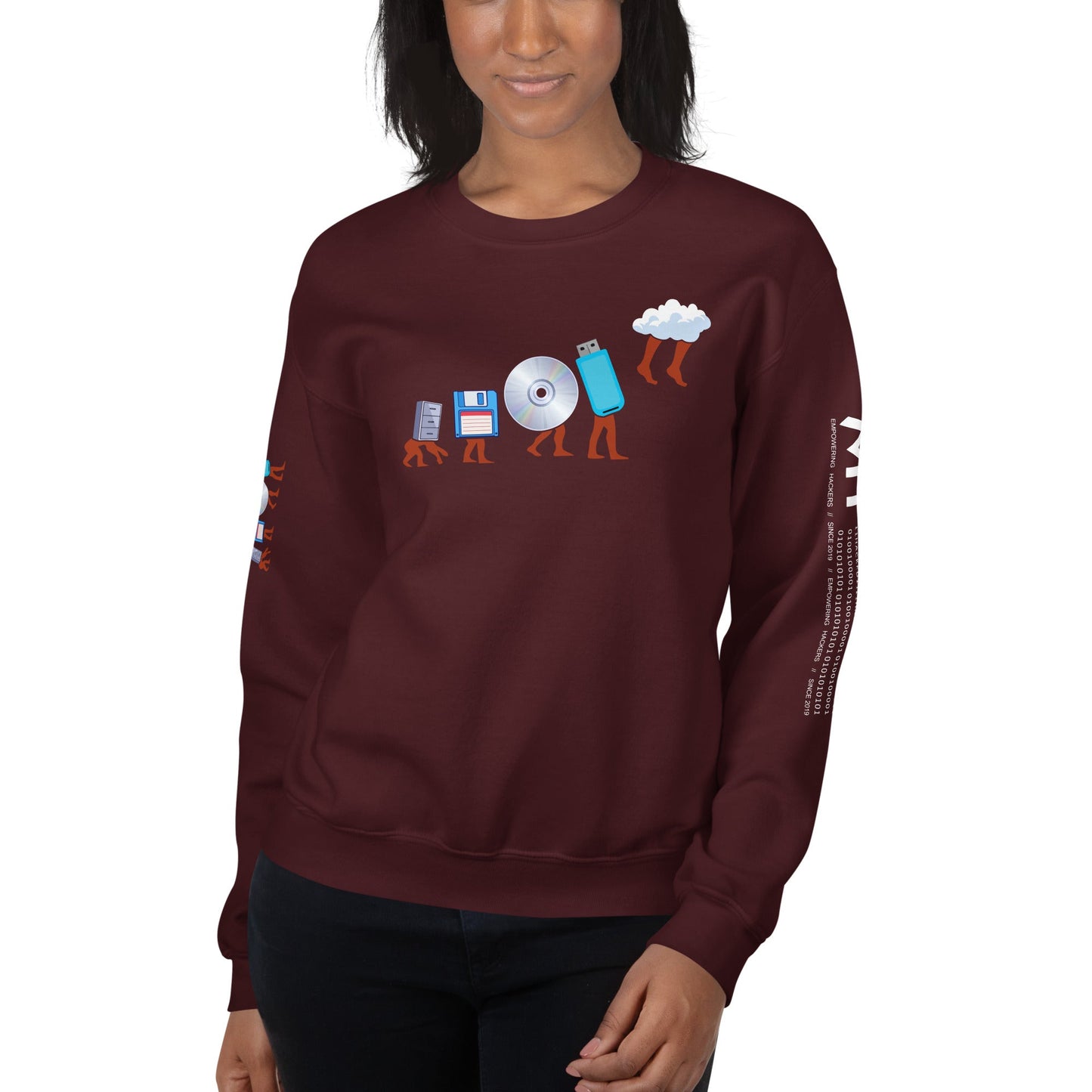 Evolution of data storage - Unisex Sweatshirt by DarkByteGear