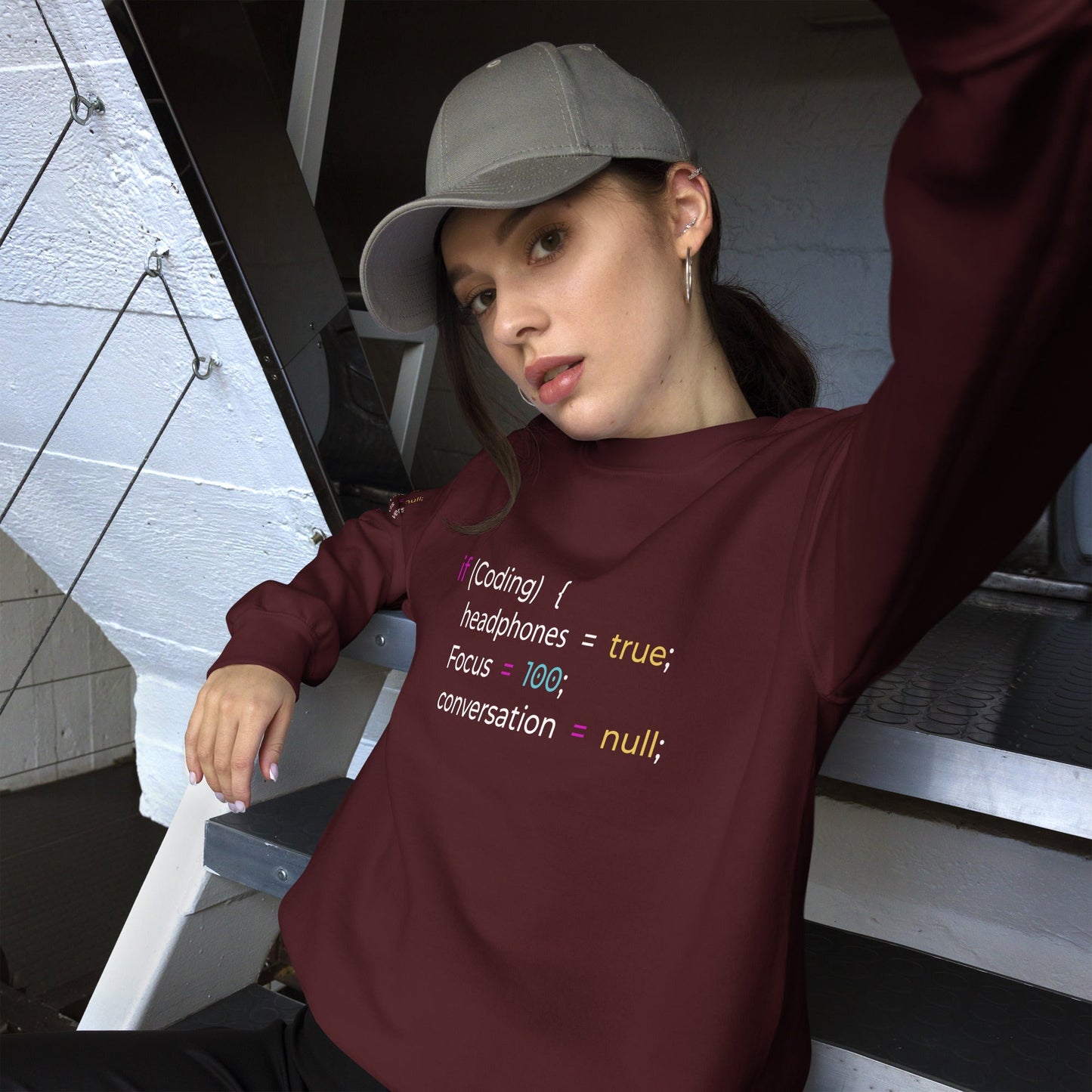 If coding headphones true focus 100 conversation null - Unisex Sweatshirt by DarkByteGear
