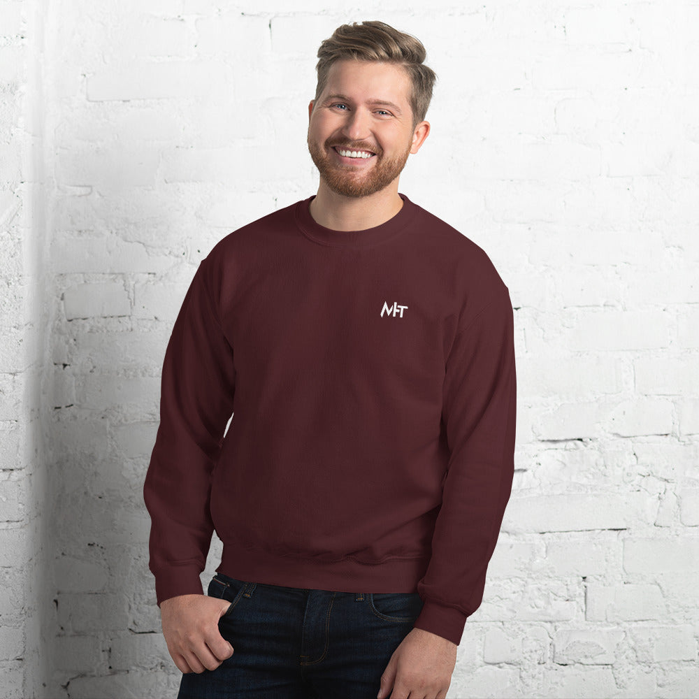 Hackers think outside the box - Unisex Sweatshirt (white text) by DarkByteGear