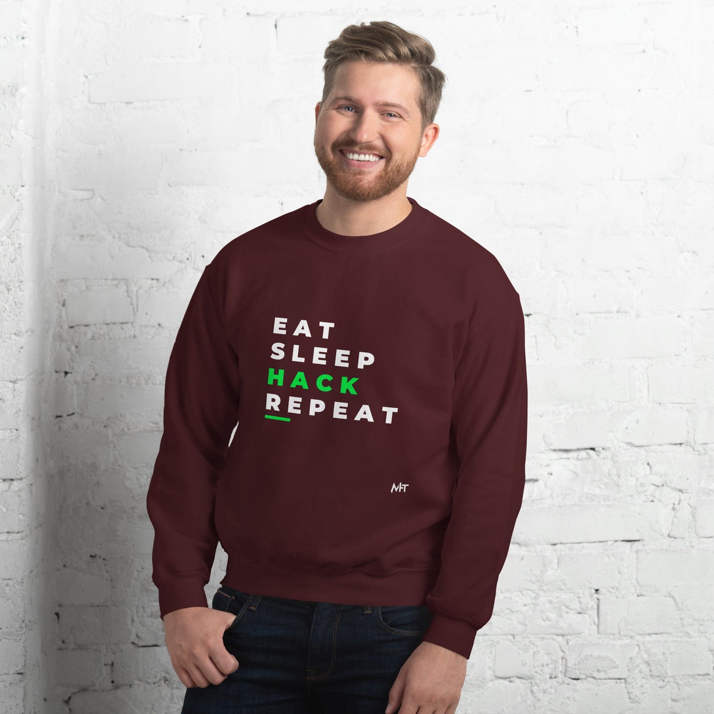 Eat, Sleep, Hack, Repeat V2 - Unisex Sweatshirt by DarkByteGear