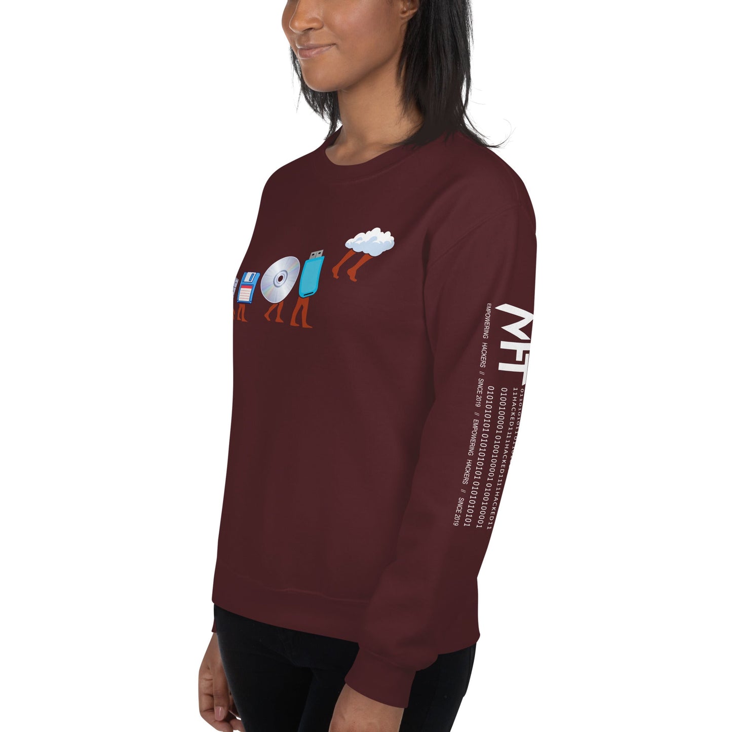 Evolution of data storage - Unisex Sweatshirt by DarkByteGear