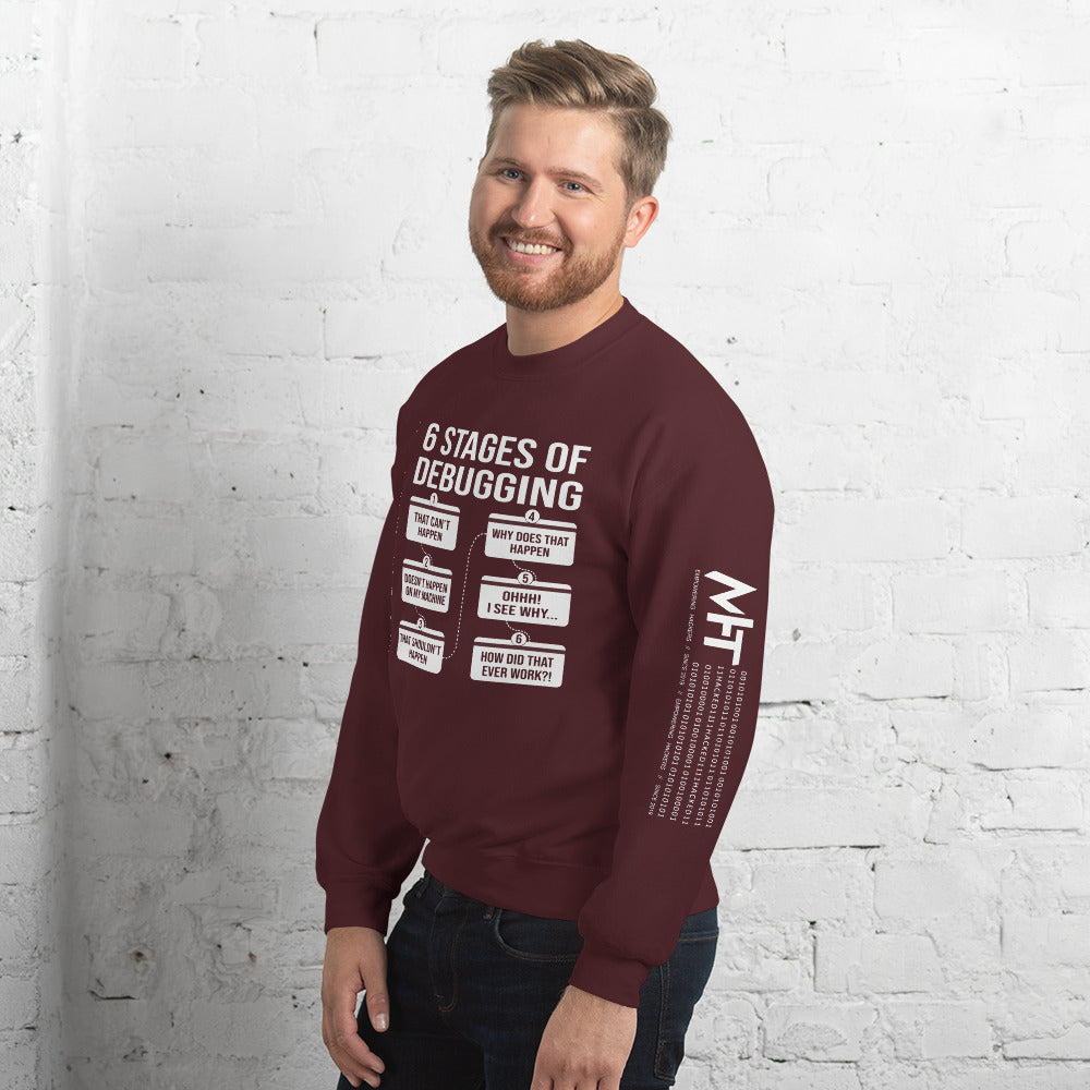 6 Stages of Debugging - Unisex Sweatshirt by DarkByteGear