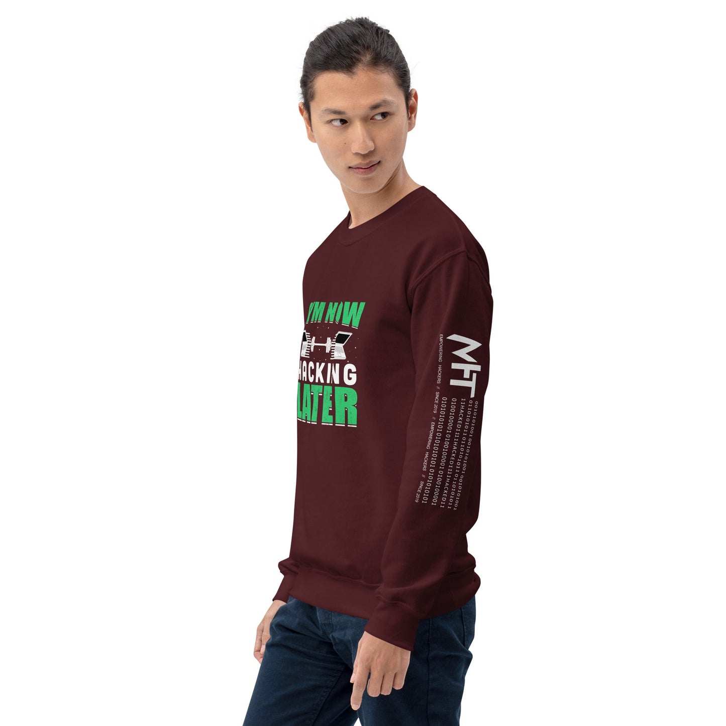 Gym now, hacking later - Unisex Sweatshirt by DarkByteGear