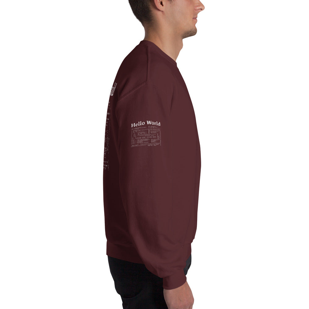 Hello world - Unisex Sweatshirt (back print) by DarkByteGear