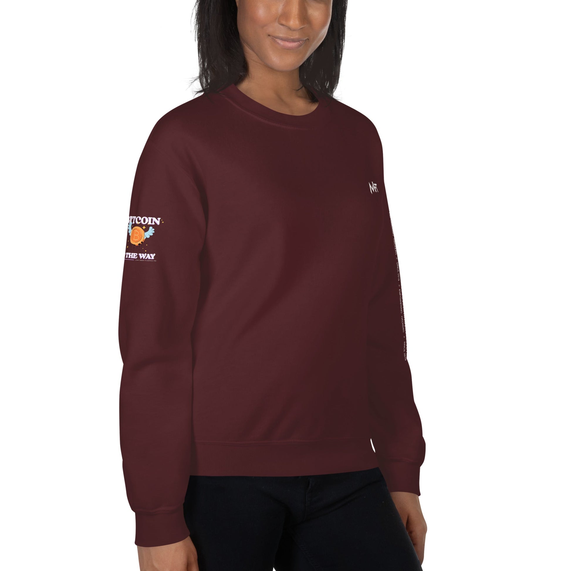 Bitcoin is the way - Unisex Sweatshirt (back print) by DarkByteGear