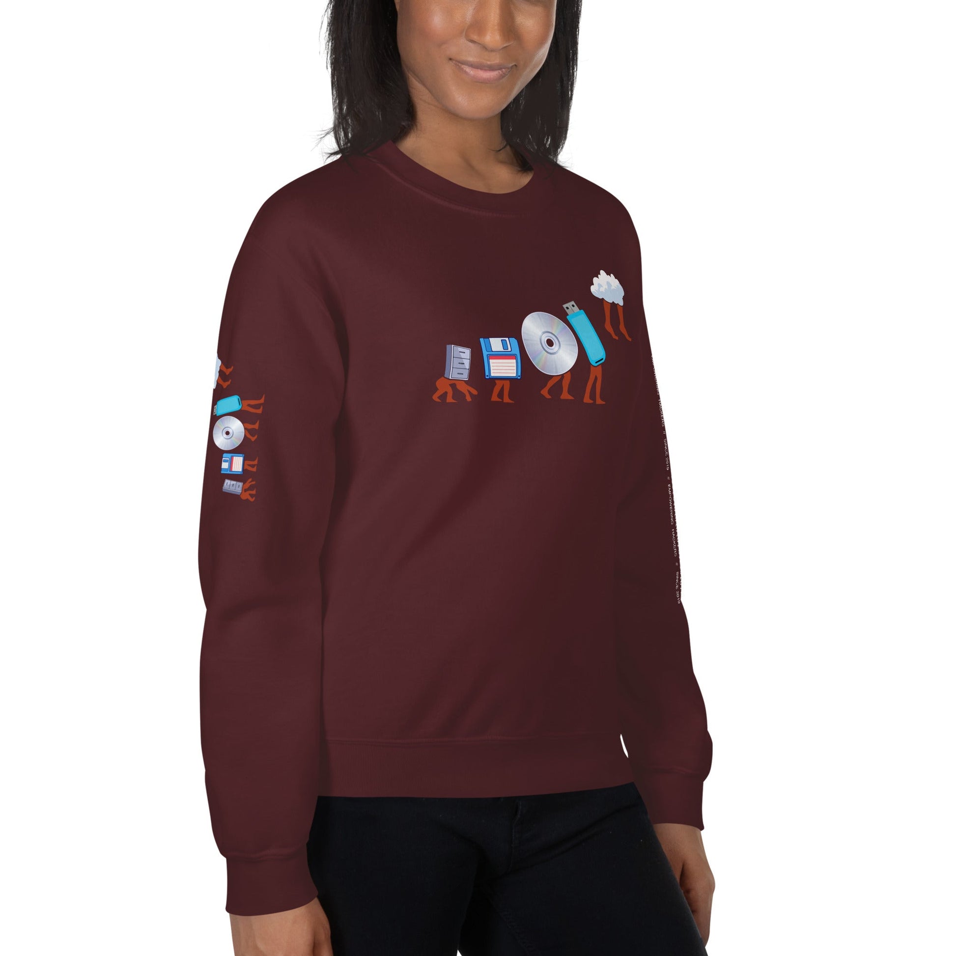 Evolution of data storage - Unisex Sweatshirt by DarkByteGear