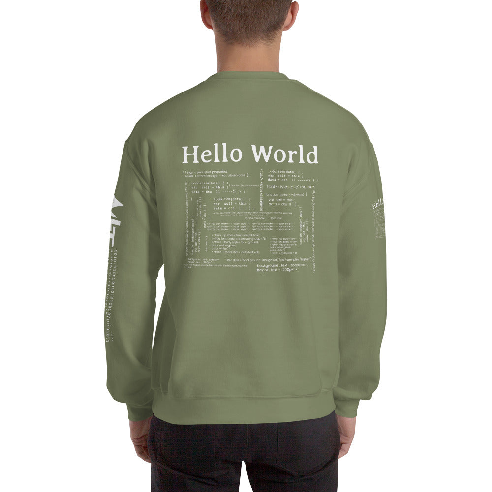 Hello world - Unisex Sweatshirt (back print) by DarkByteGear