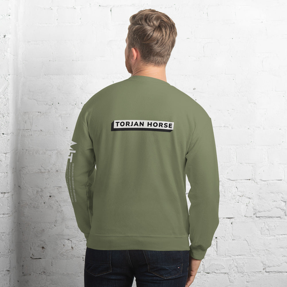 Trojan Horse - Unisex Sweatshirt (back print) by DarkByteGear