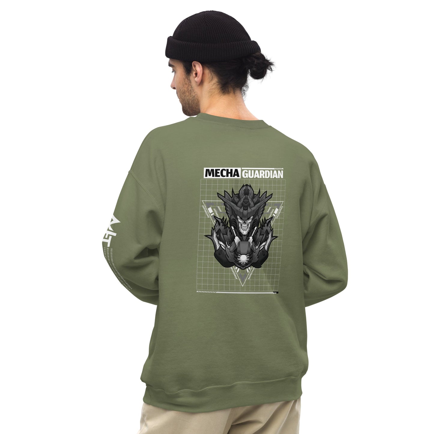Mecha Guardian - Unisex Sweatshirt ( Back Print ) by DarkByteGear