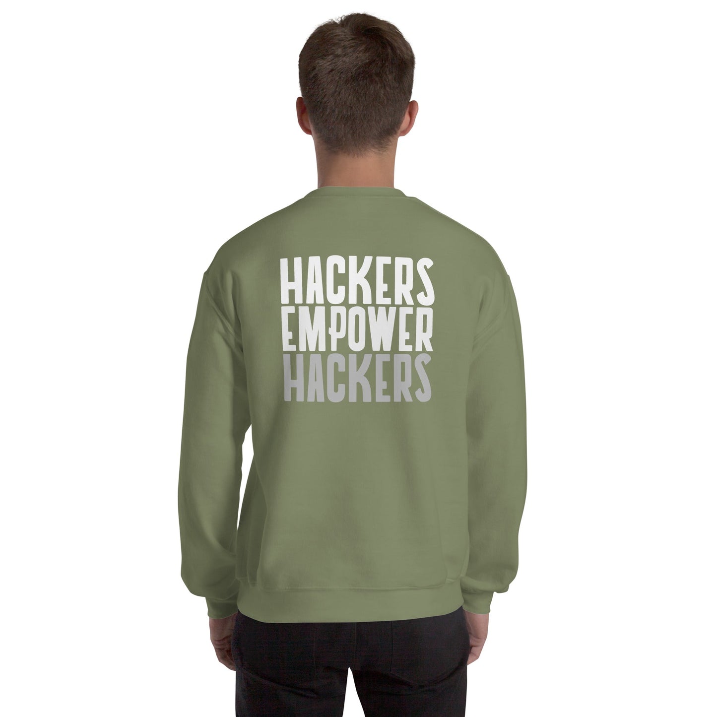 Hackers Empower Hackers - Unisex Sweatshirt ( Back Print ) by DarkByteGear