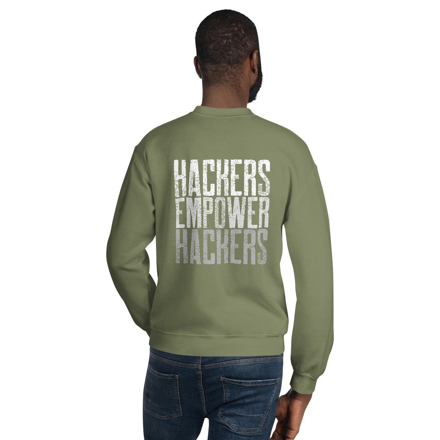 Hackers Empower Hackers V1 - Unisex Sweatshirt ( Back Print ) by DarkByteGear