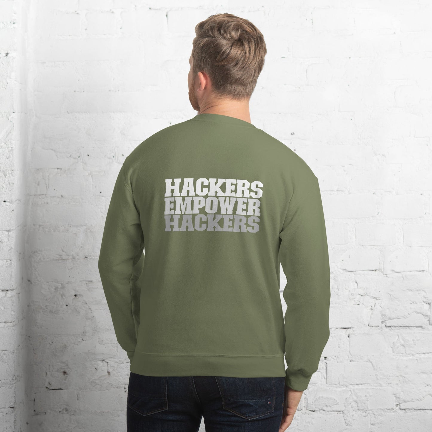 Hackers Empower Hackers V2 - Unisex Sweatshirt ( Back Print ) by DarkByteGear