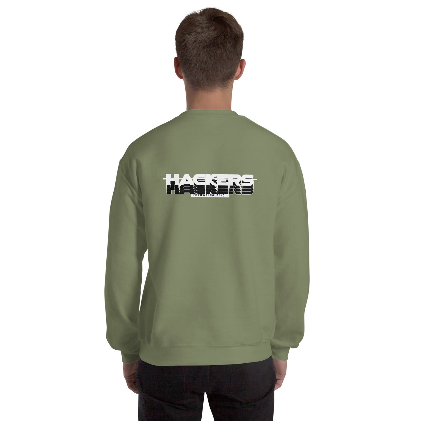 Hackers Empower Hackers V3 - Unisex Sweatshirt ( Back Print ) by DarkByteGear
