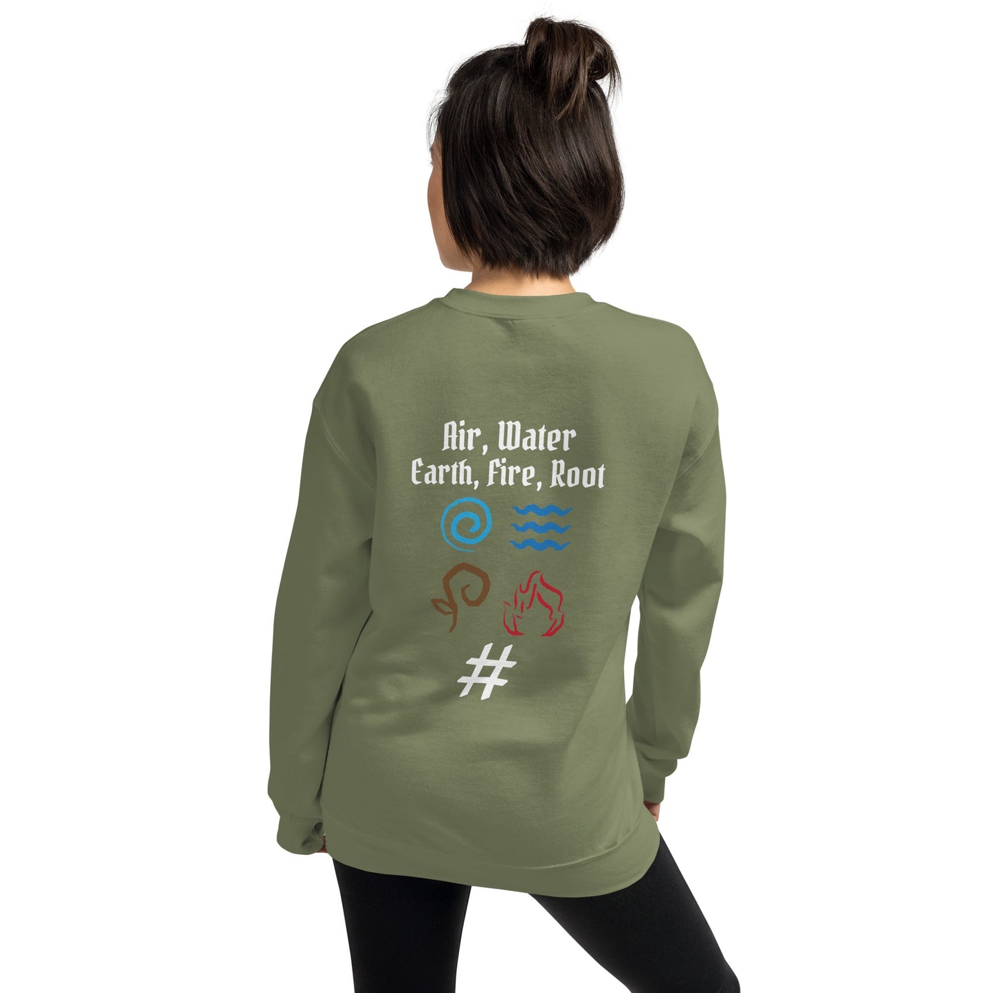 Air, Water, Earth, Fire, Root - Unisex Sweatshirt by DarkByteGear