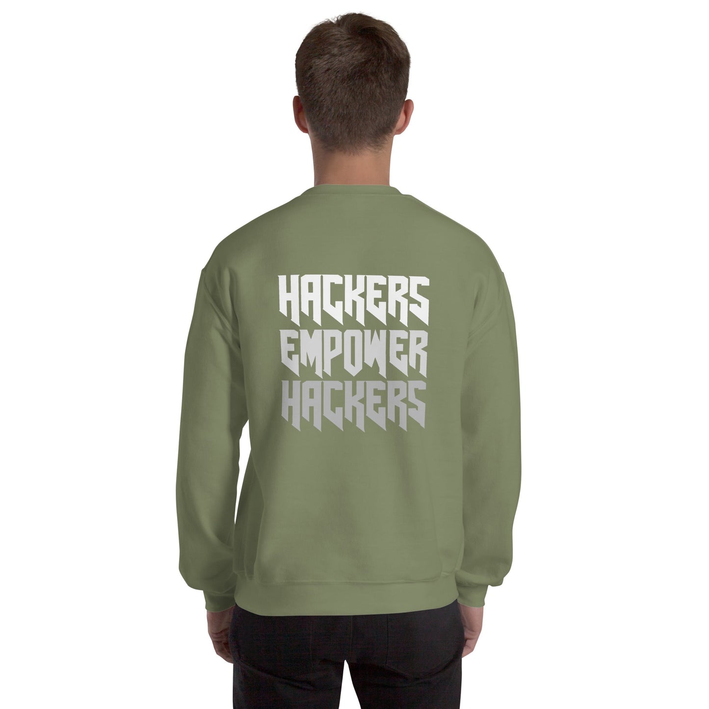 Hackers Empower Hackers V4 - Unisex Sweatshirt ( Back Print ) by DarkByteGear