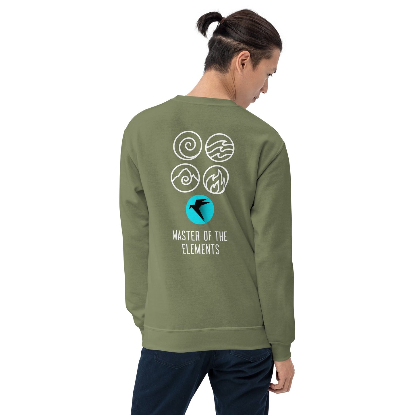 Master of Elements - Unisex Sweatshirt ( Back Print ) by DarkByteGear