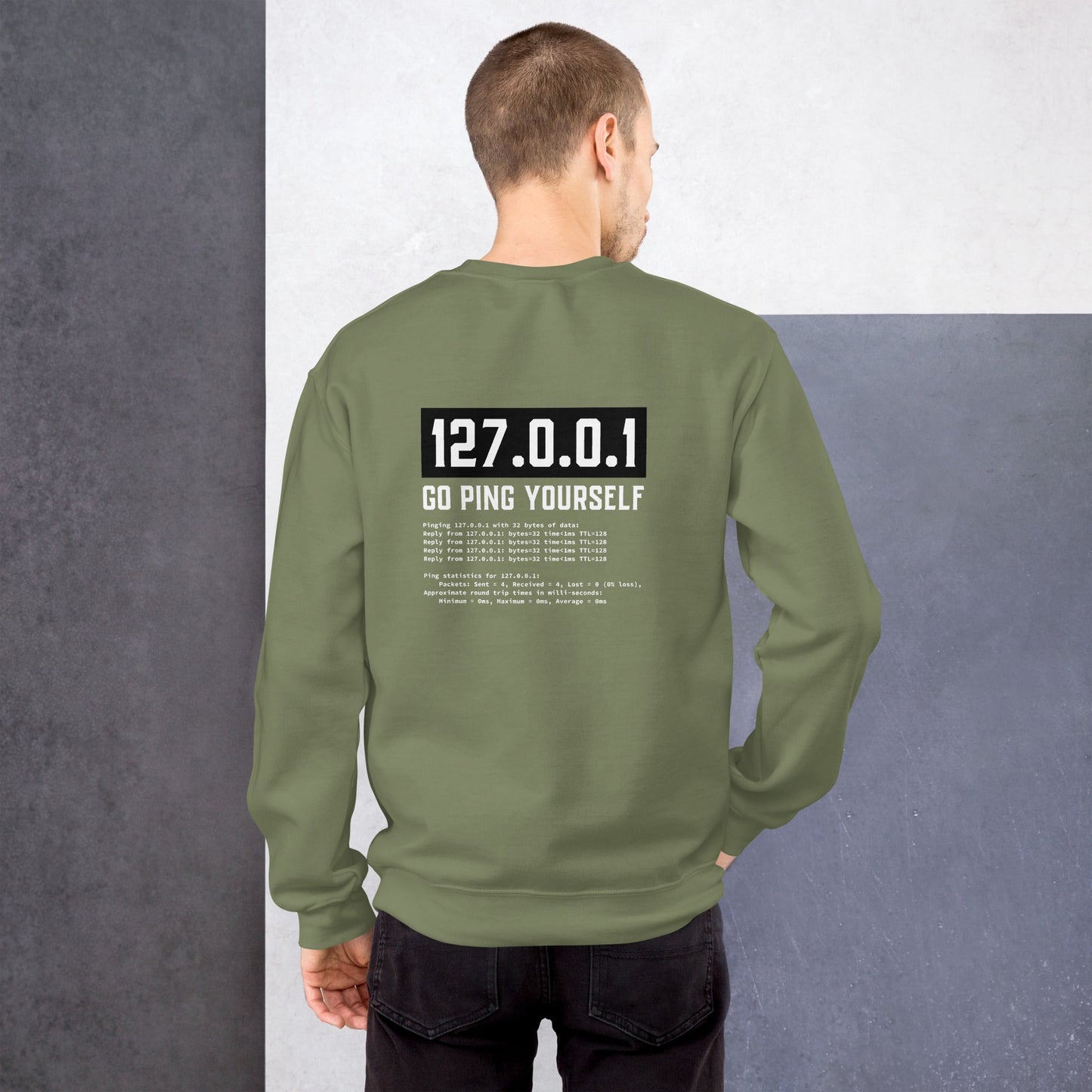 Go ping yourself - Unisex Sweatshirt ( Back Print ) by DarkByteGear