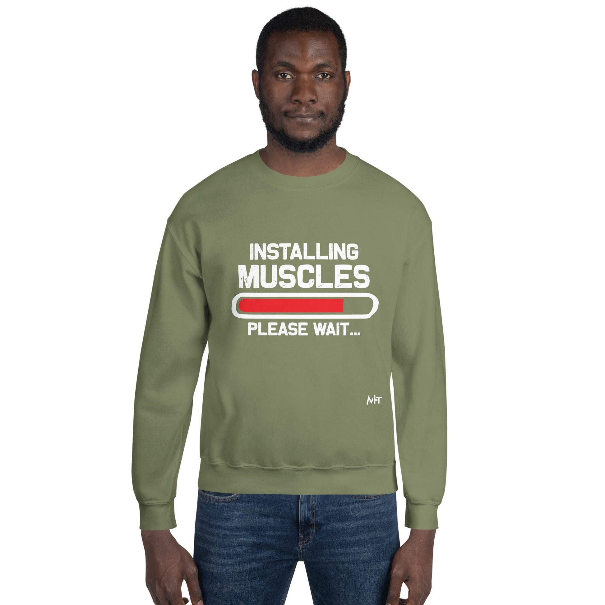 Installing Muscles Please Wait.... - Unisex Sweatshirt by DarkByteGear