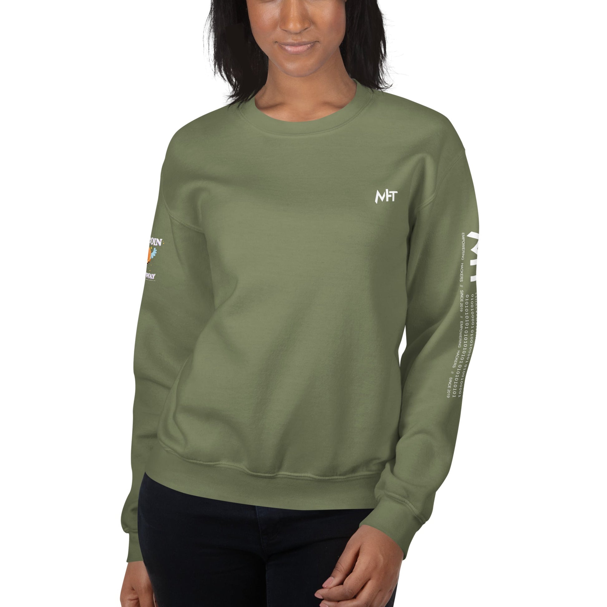 Bitcoin is the way - Unisex Sweatshirt (back print) by DarkByteGear
