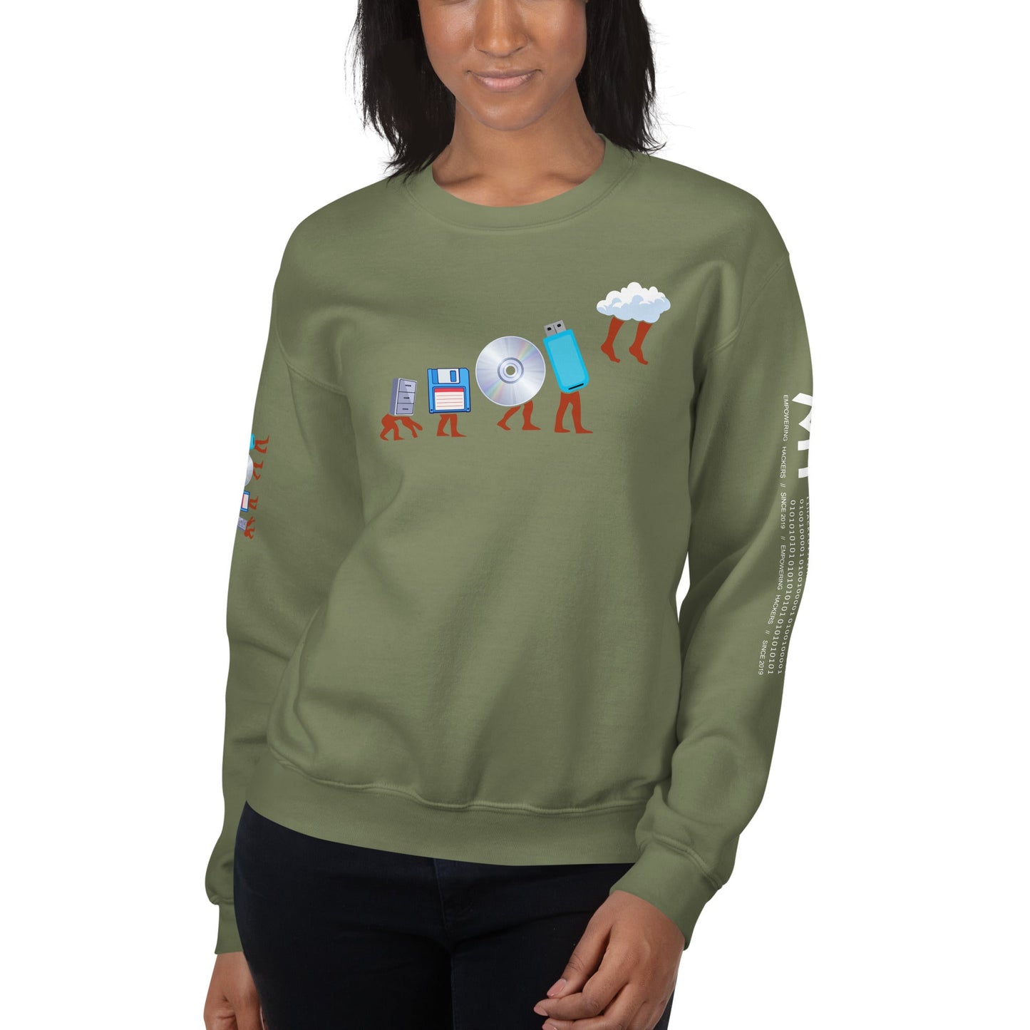 Evolution of data storage - Unisex Sweatshirt by DarkByteGear