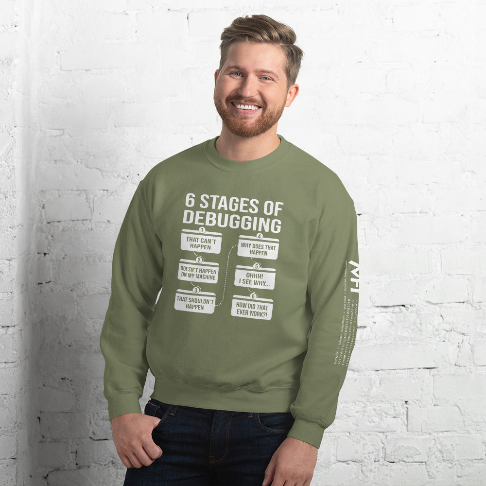 6 Stages of Debugging - Unisex Sweatshirt by DarkByteGear