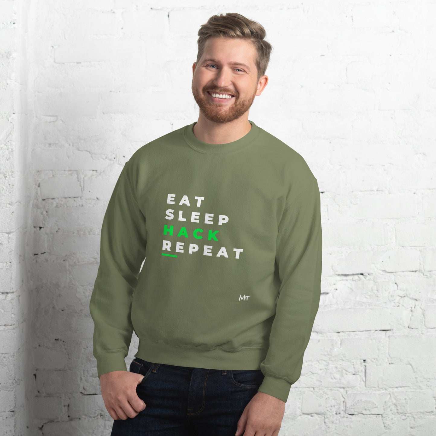 Eat, Sleep, Hack, Repeat V2 - Unisex Sweatshirt by DarkByteGear