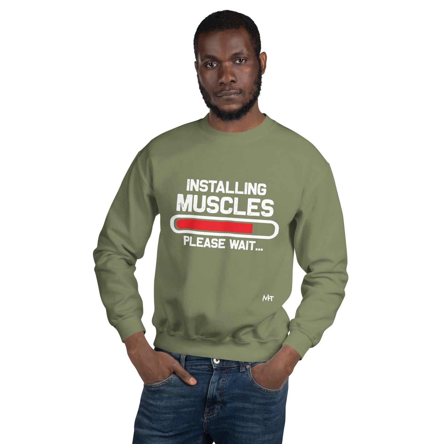 Installing Muscles Please Wait.... - Unisex Sweatshirt by DarkByteGear
