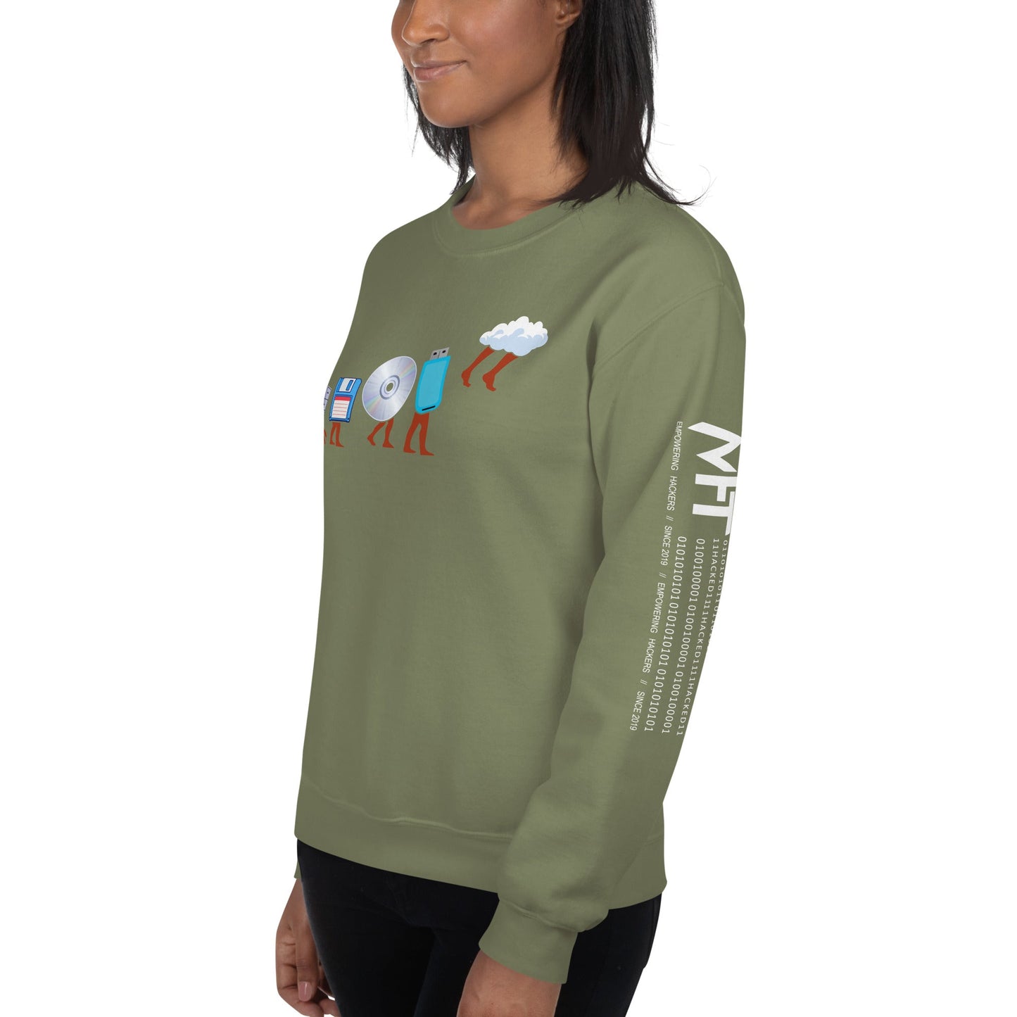 Evolution of data storage - Unisex Sweatshirt by DarkByteGear
