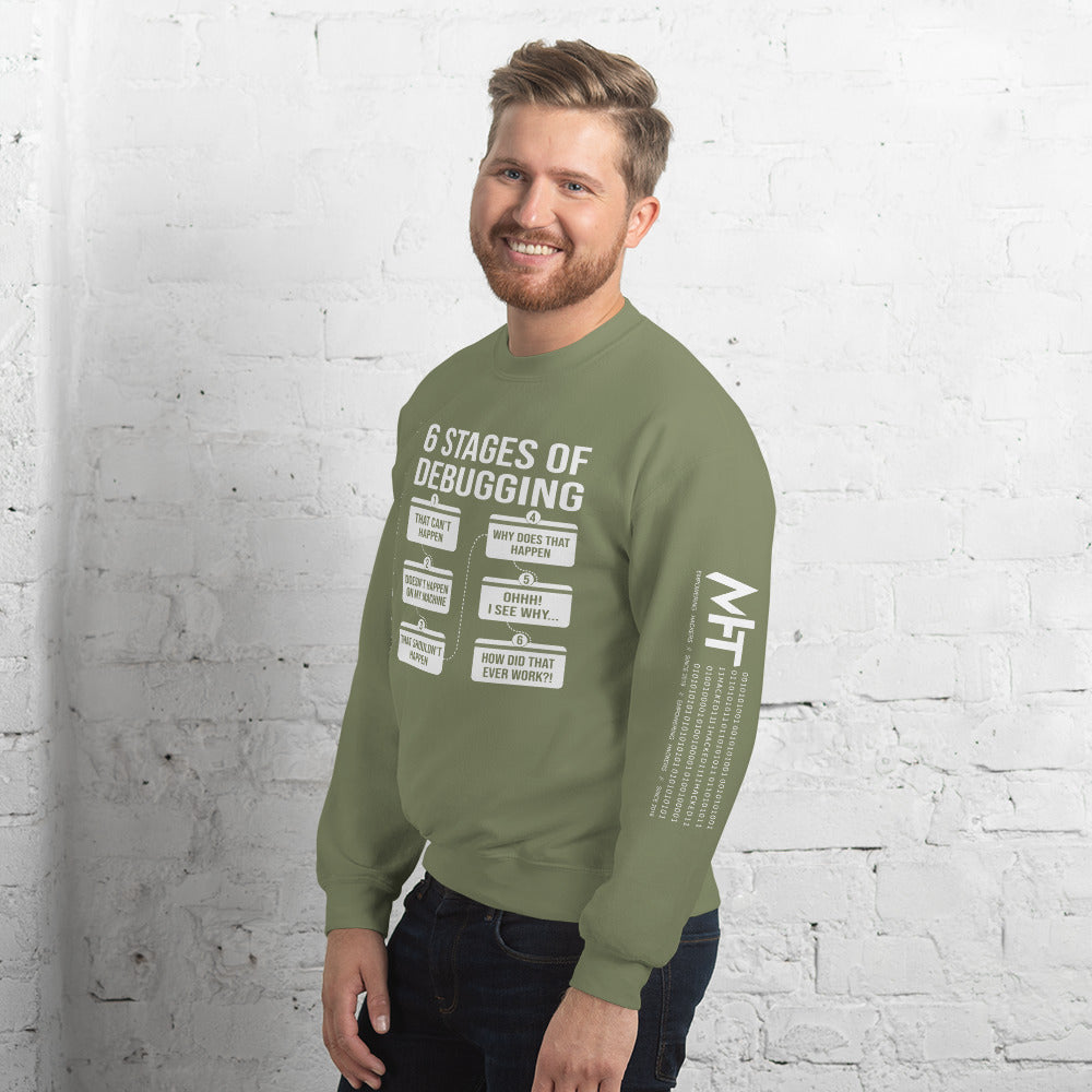 6 Stages of Debugging - Unisex Sweatshirt by DarkByteGear