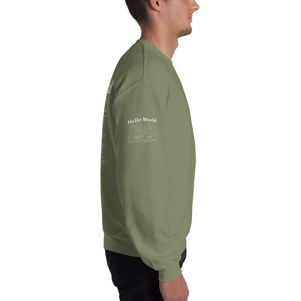 Hello world - Unisex Sweatshirt (back print) by DarkByteGear