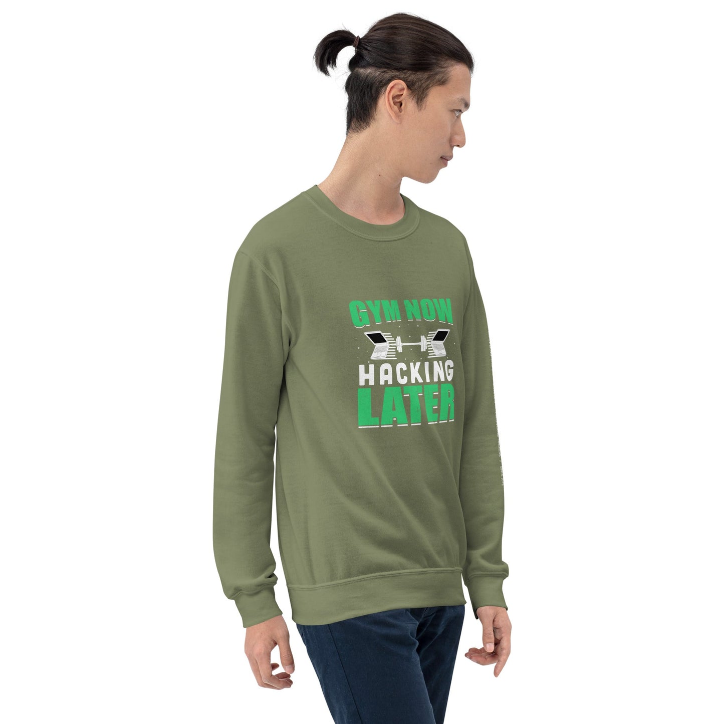 Gym now, hacking later - Unisex Sweatshirt by DarkByteGear
