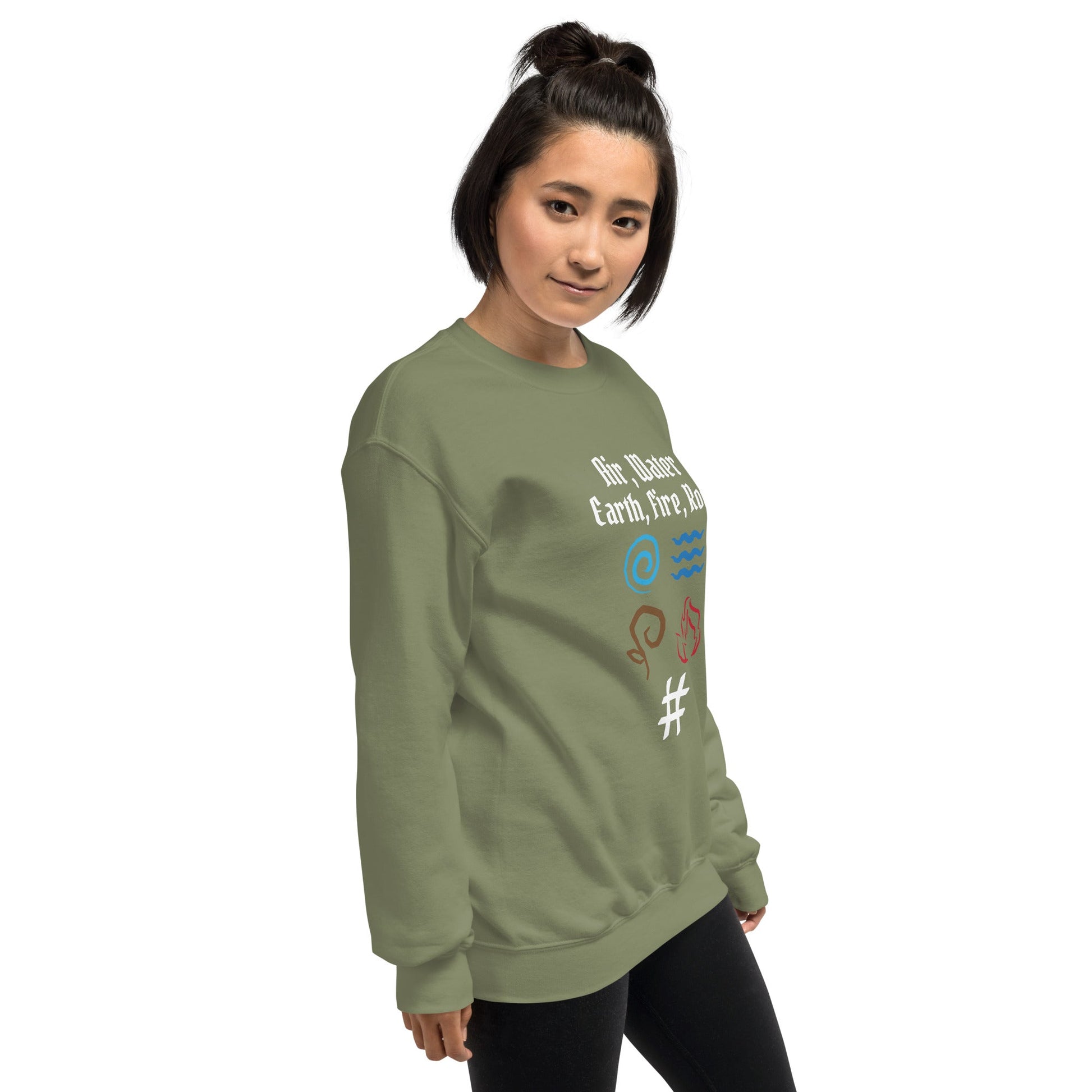 Air, Water, Earth, Fire, Root - Unisex Sweatshirt by DarkByteGear