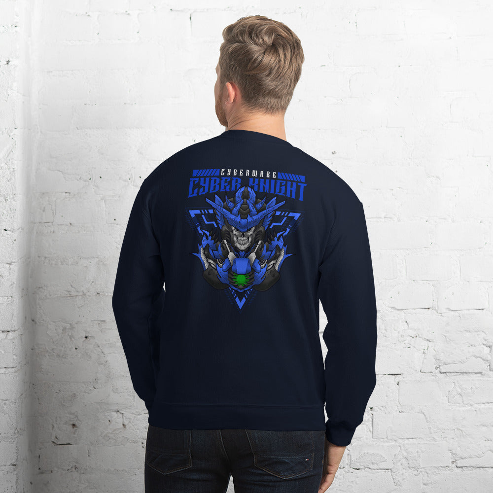 CyberWare Cyber knight - Unisex Sweatshirt (back print) by DarkByteGear