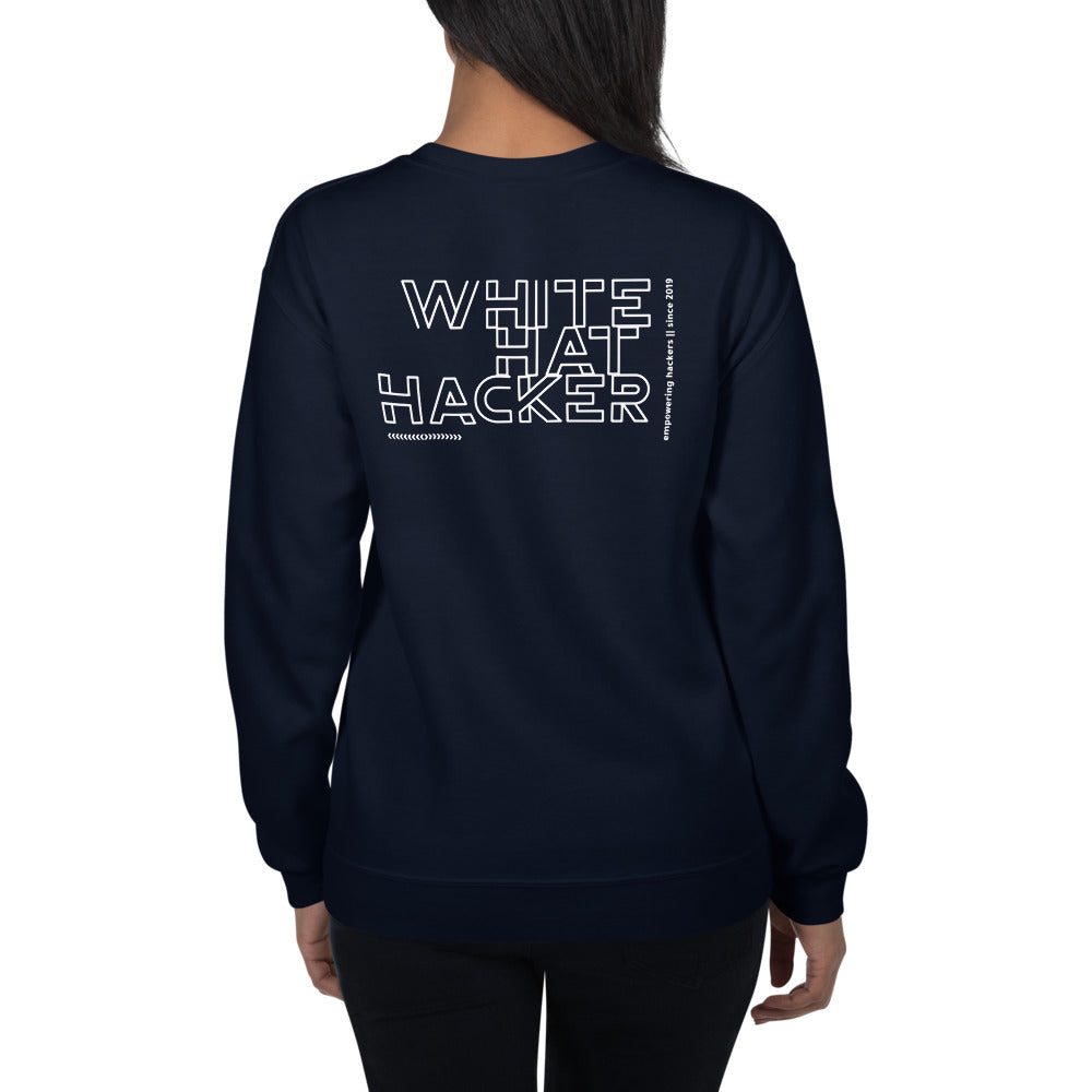 White Hat Hacker - Unisex Sweatshirt (back print) by DarkByteGear