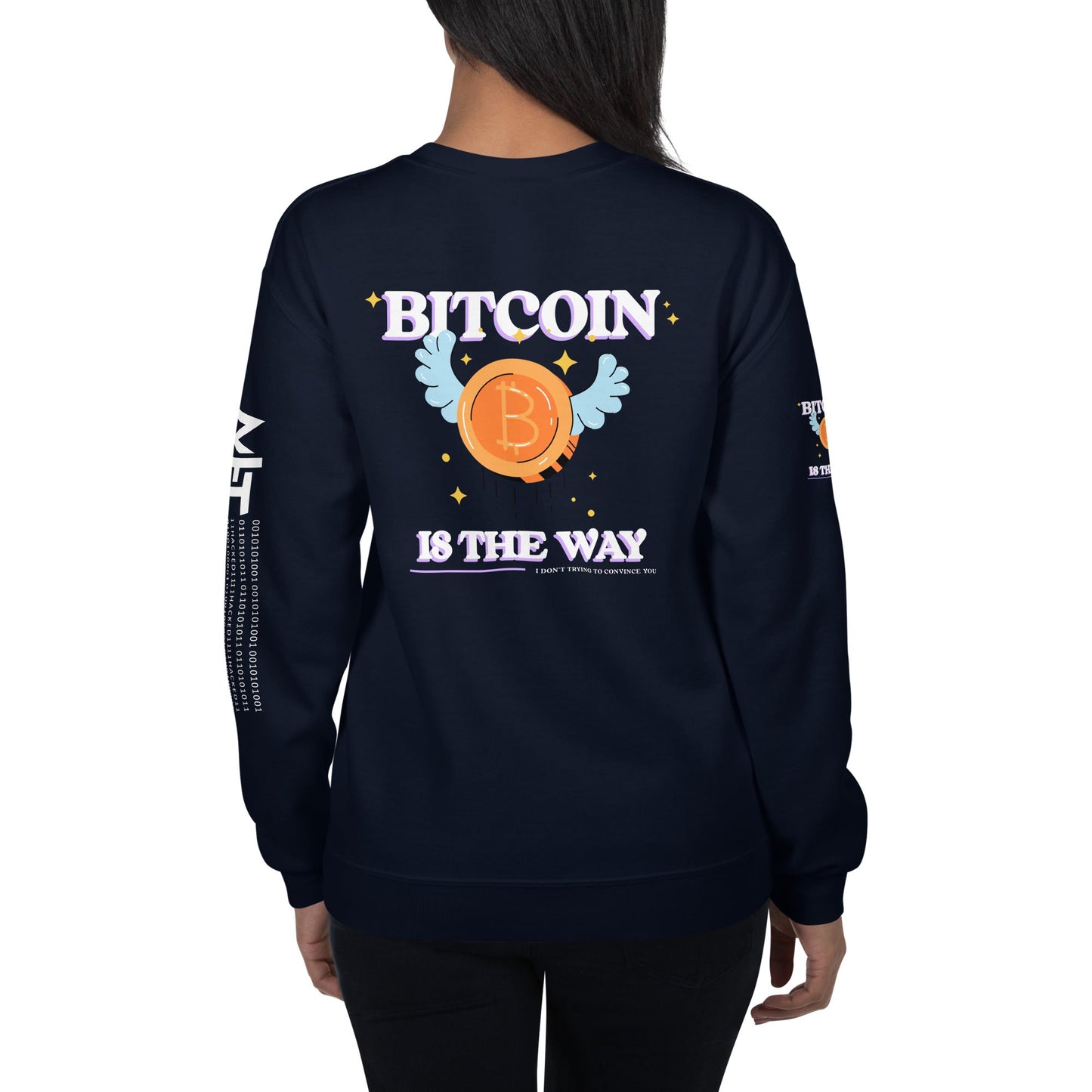 Bitcoin is the way - Unisex Sweatshirt (back print) by DarkByteGear