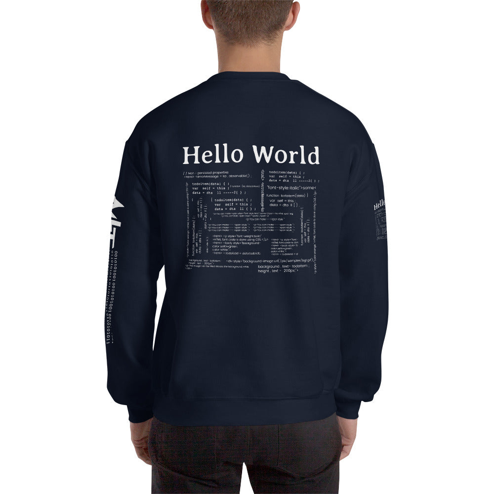 Hello world - Unisex Sweatshirt (back print) by DarkByteGear
