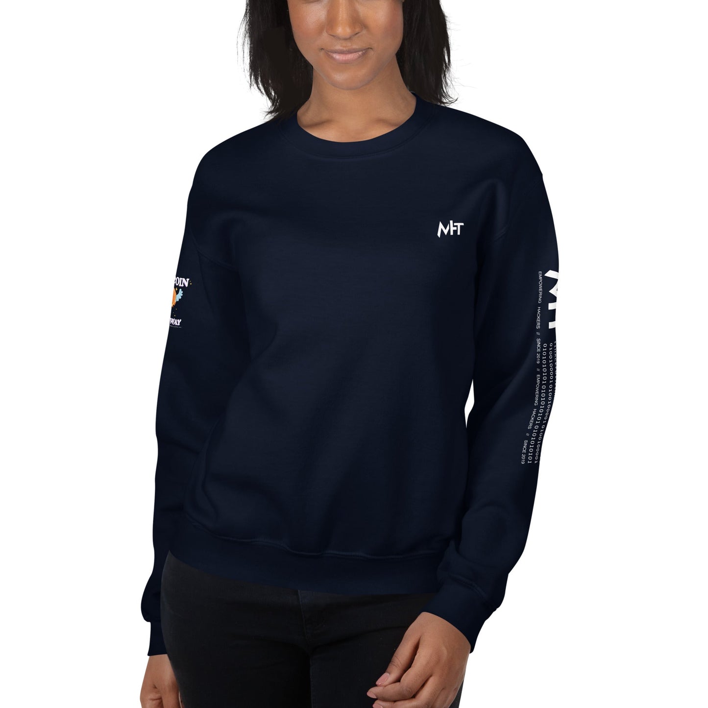 Bitcoin is the way - Unisex Sweatshirt (back print) by DarkByteGear